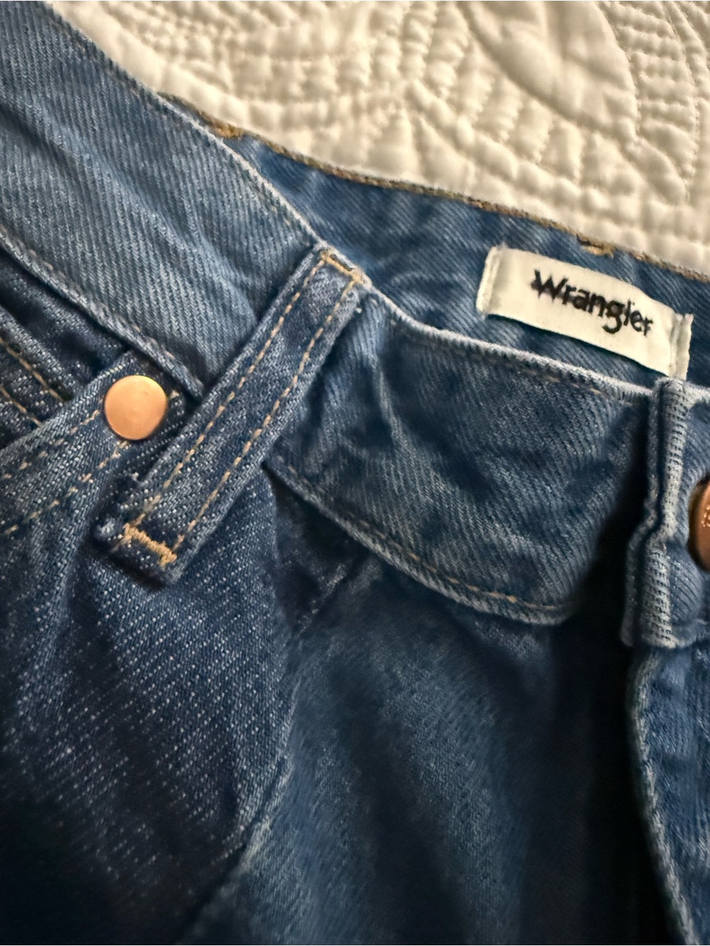 Wrangler cowboy Wide-Leg Two-Tone Blue Jeans for Women - Picture 13 of 16